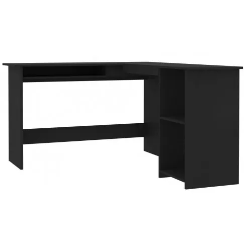 Zdjęcie produktu Czarne biurko w kształcie litery L - Lorenza 3X.