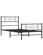 Czarne metalowe łóżko jednoosobowe 90x200 cm - Gisel w sklepie Edinos.pl