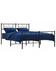 Czarne metalowe łóżko rustykalne 120x200cm - Radina w sklepie Edinos.pl