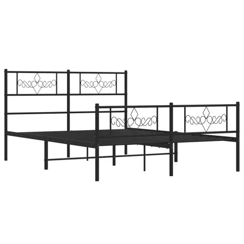 Czarne metalowe łóżko Gisel