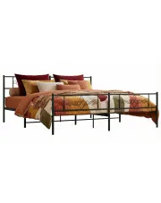 Czarne metalowe łóżko małżeńskie 180x200cm - Radina w sklepie Edinos.pl