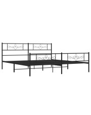Czarne metalowe łóżko małżeńskie 200x200 cm - Gisel