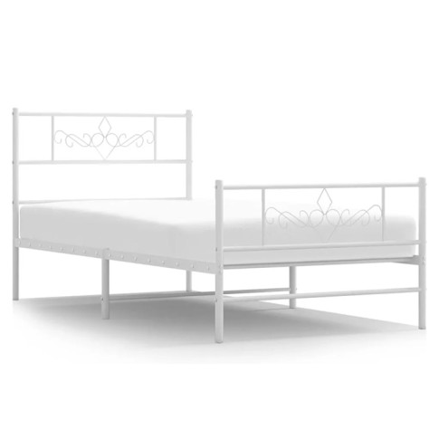 Białe metalowe łóżko Gisel
