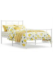 Białe metalowe łóżko jednoosobowe 100x200 cm - Radina w sklepie Edinos.pl