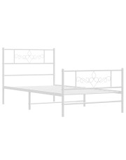 Białe metalowe łóżko jednoosobowe 100x200 cm - Gisel w sklepie Edinos.pl