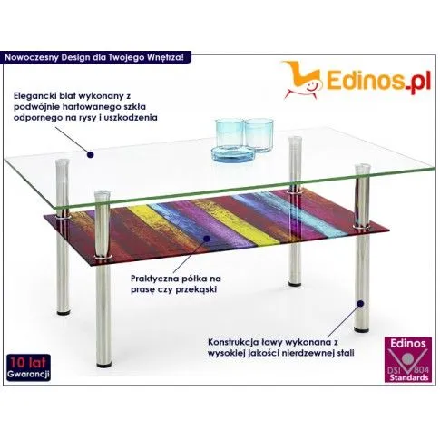 Fotografia Ława szklana Tabalu - tęcza z kategorii Ławy i stoliki