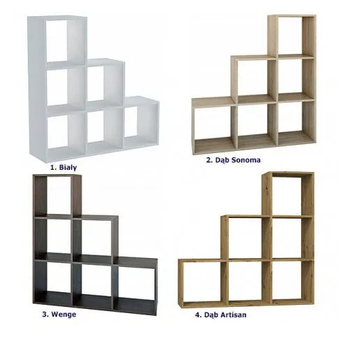 Szczegółowe zdjęcie nr 4 produktu Regał schodkowy Cesaro 6X - wenge