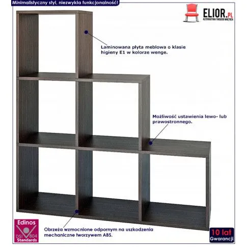 Fotografia Regał schodkowy Cesaro 6X - wenge z kategorii Regały