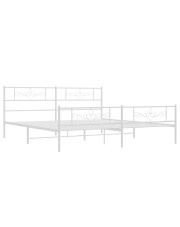 Białe metalowe łóżko rustykalne 200x200 cm - Gisel w sklepie Edinos.pl
