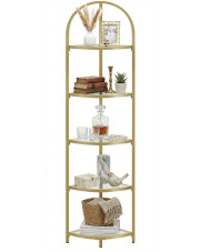 Złoty narożny regał szklany w stylu glamour - Gilda w sklepie Edinos.pl