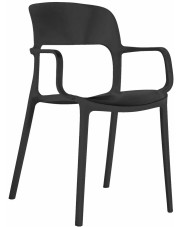 Czarne krzesło ogrodowe z podłokietnikami - Cuxi w sklepie Edinos.pl