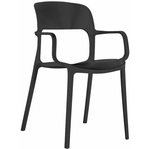 Czarne krzesło tarasowe z podłokietnikami Cuxi