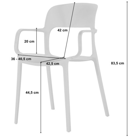 Wymiary krzesła do ogrodu Cuxi
