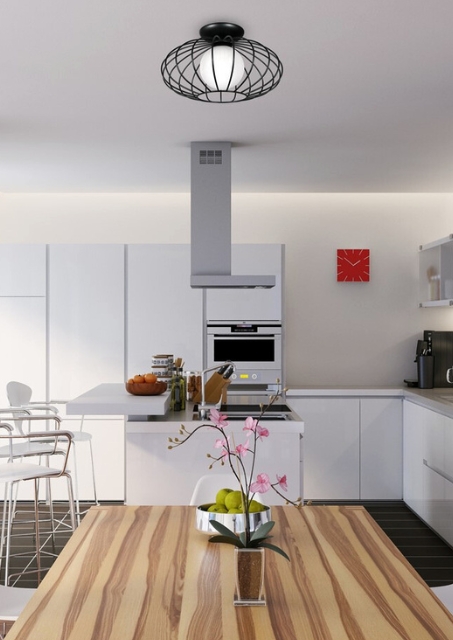 Loftowa lampa sufitowa czarna - K440-Joti