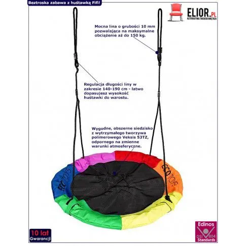 Fotografia Huśtawka dla dzieci bocianie gniazdo do ogrodu Bedford tęczowa z kategorii Huśtawki