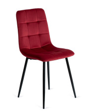 Bordowe welurowe pikowane krzesło - Gifo