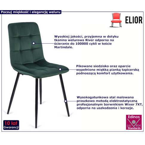 Zielone tapicerowane krzesło Gifo