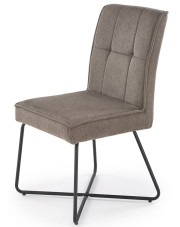 Popielate tapicerowane krzesło metalowe - Salio w sklepie Edinos.pl