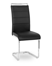 Czarne tapicerowane krzesło na płozach - Brox w sklepie Edinos.pl