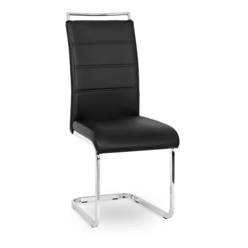 Czarne kuchenne krzesło na płozach Brox