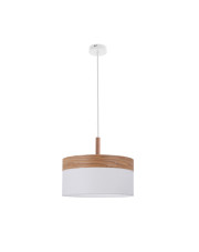 Lampa wisząca biały + drewniany - K453-Rame