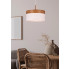 wizualizacja Biało drewniana lampa wisząca - K453-Rame