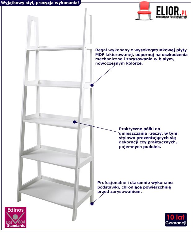 Biały regał Lersi - skandynawski