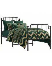 Czarne metalowe łóżko pojedyncze 80x200 cm - Barold w sklepie Edinos.pl