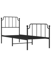 Czarne metalowe łóżko pojedyncze 80x200 cm - Onex