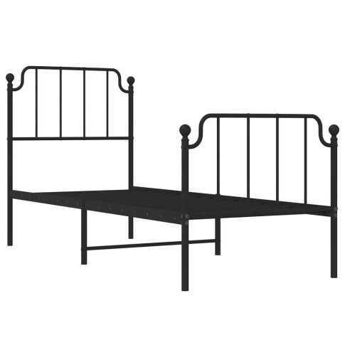 Czarne metalowe łóżko Onex