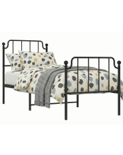 Czarne metalowe łóżko loftowe 90x200 cm - Barold w sklepie Edinos.pl