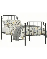 Czarne metalowe łóżko loftowe 90x200 cm - Barold w sklepie Edinos.pl