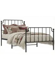 Czarne metalowe łóżko indusrialne 100x200cm - Barold w sklepie Edinos.pl