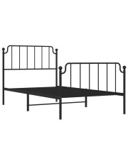 Czarne metalowe łóżko indusrialne 100x200cm - Onex w sklepie Edinos.pl