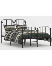 Czarne metalowe łóżko małżeńskie 140x200cm - Barold w sklepie Edinos.pl