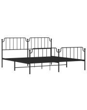 Czarne metalowe łóżko małżeńskie w stylu loft 160x200cm - Onex w sklepie Edinos.pl