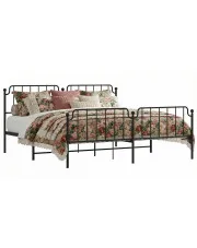 Czarne metalowe łóżko małżeńskie w stylu loft 160x200cm - Barold w sklepie Edinos.pl
