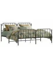 Czarne metalowe łóżko małżeńskie 180x200cm - Barold w sklepie Edinos.pl