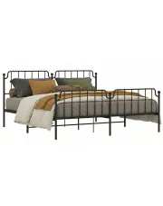 Czarne metalowe łóżko loftowe 200x200 cm - Barold w sklepie Edinos.pl