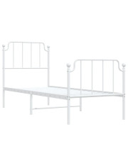 Białe metalowe łóżko jednoosobowe 90x200 cm - Onex w sklepie Edinos.pl
