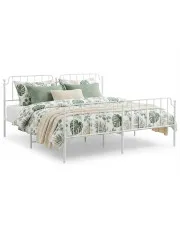 Elegancka biała rama łóżka 200x200 - Marcelos w sklepie Edinos.pl