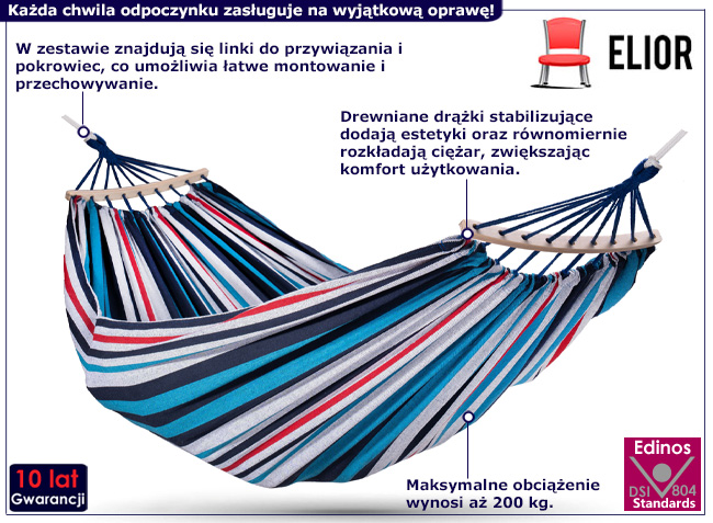 Podwójny hamak ogrdowy Amelie 3X