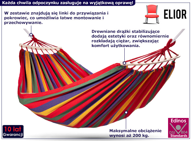 Podwójny hamak ogrdowy Kroksi 5X