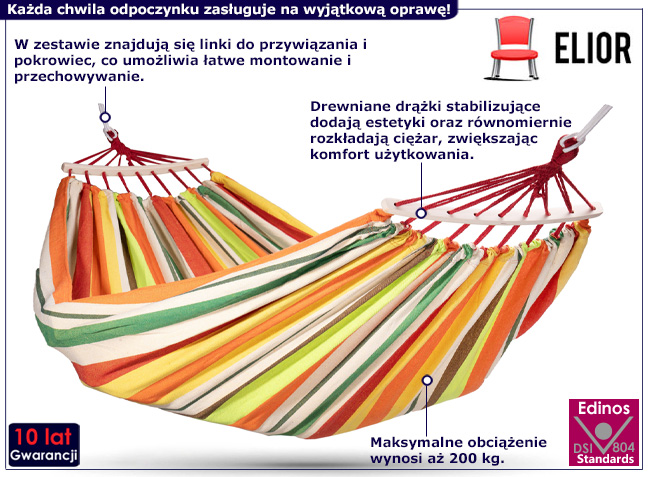 Podwójny hamak ogrdowy Kroksi 6X