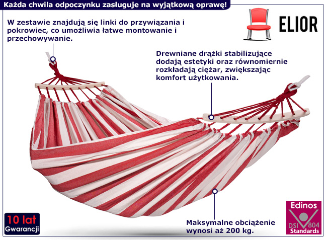 Podwójny hamak ogrdowy Kroksi 8X