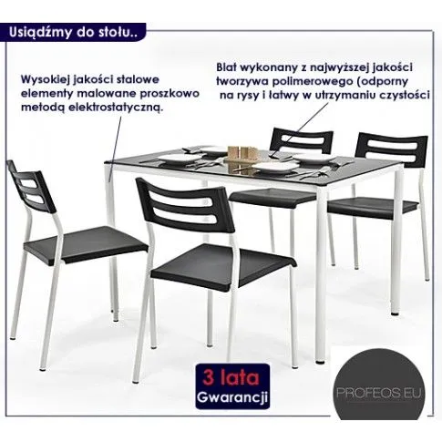 Fotografia Stół z krzesłami Elewzi - czarny z kategorii Stoły