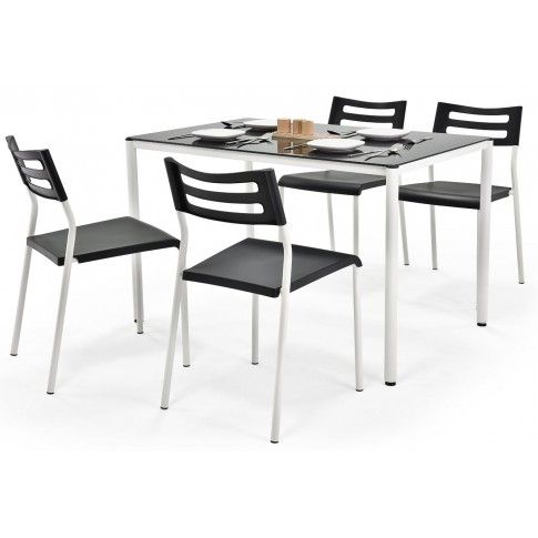Zdjęcie produktu Stół z krzesłami Creola - czarny.