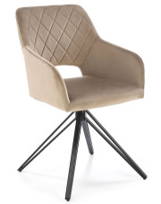 Beżowe krzesło z obrotowym siedziskiem - Evaris w sklepie Edinos.pl