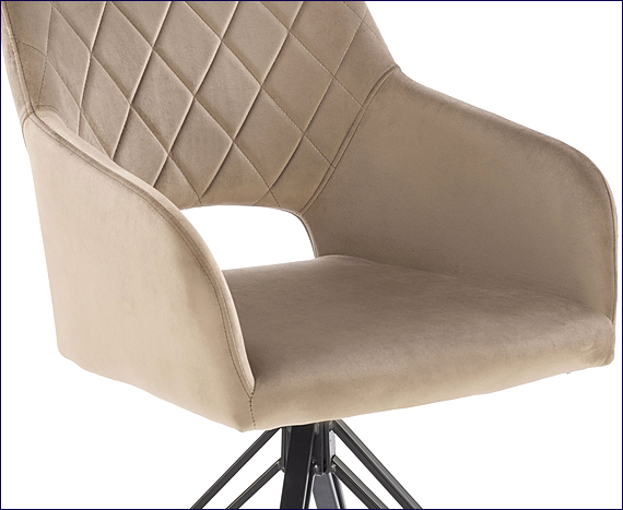 Beżowe krzesło tapicerowane obrotowe Kendra