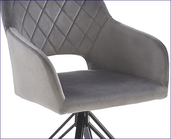 popielate krzesło tapicerowane obrotowe Kendra